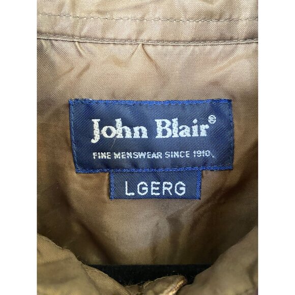 John Blair Mens Brown Plaid Long Sleeve Button Down Shirt Quilted Lined Large - Picture 4 of 7